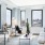 a living room with a large window